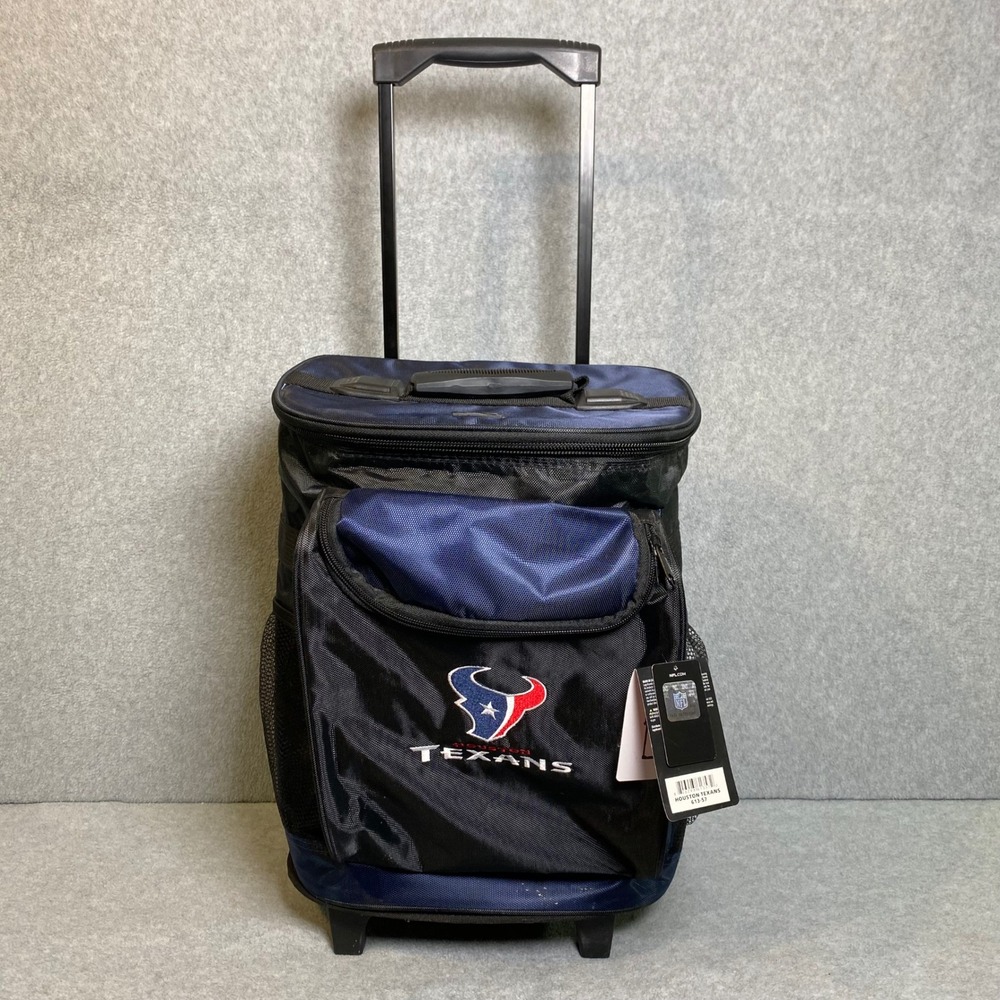 NFL Houston Texans Rolling Insulated Cooler Navy Blue 48 Can Capacity NWT